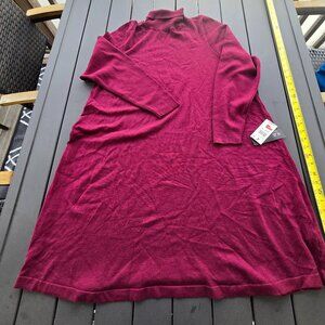 AGB Knit Turtleneck Sweater Dress Wine colored Sz 1X